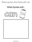 Draw a picture that rhymes with can Coloring Page