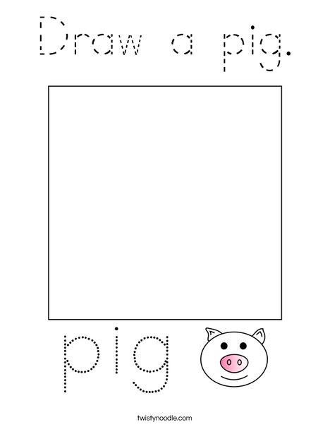 Draw a pig. Coloring Page