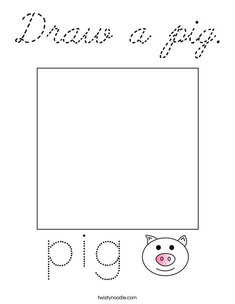 Draw a pig. Coloring Page