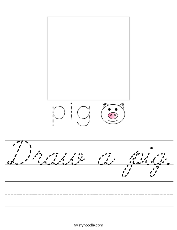 Draw a pig. Worksheet