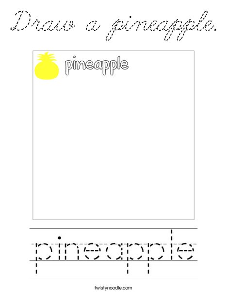 Draw a pineapple. Coloring Page