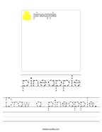 Draw a pineapple Handwriting Sheet