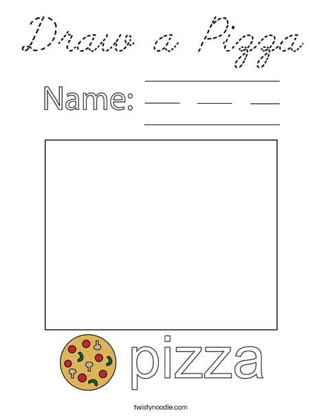 Draw a Pizza Coloring Page