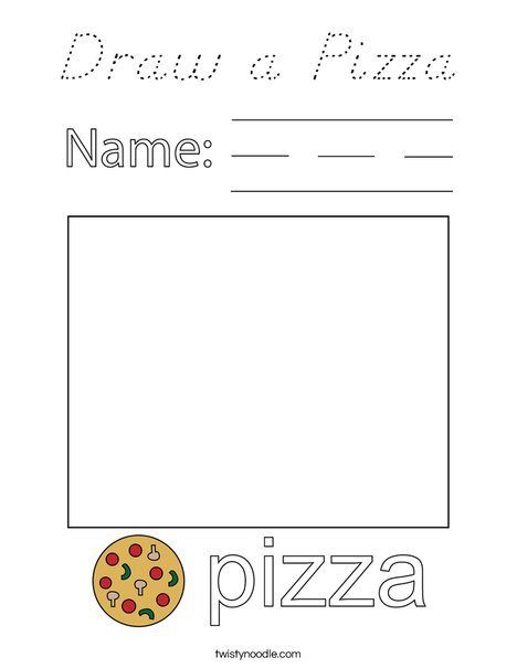 Draw a Pizza Coloring Page