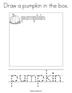 Draw a pumpkin in the box Coloring Page