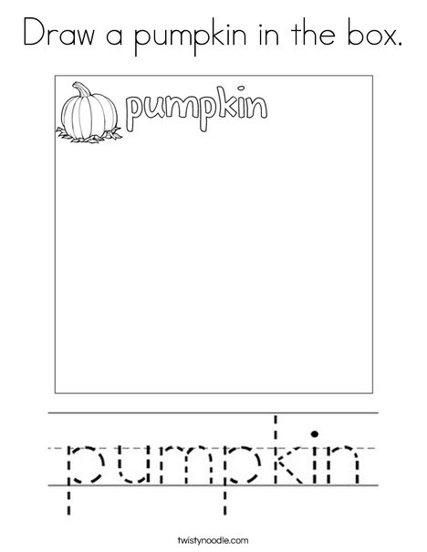 Draw a pumpkin in the box. Coloring Page