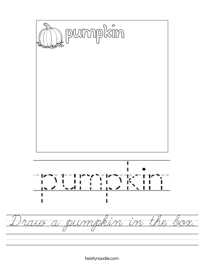 Draw a pumpkin in the box. Worksheet