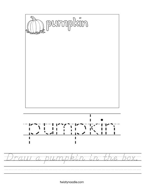 Draw a pumpkin in the box. Worksheet