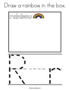 Draw a rainbow in the box Coloring Page