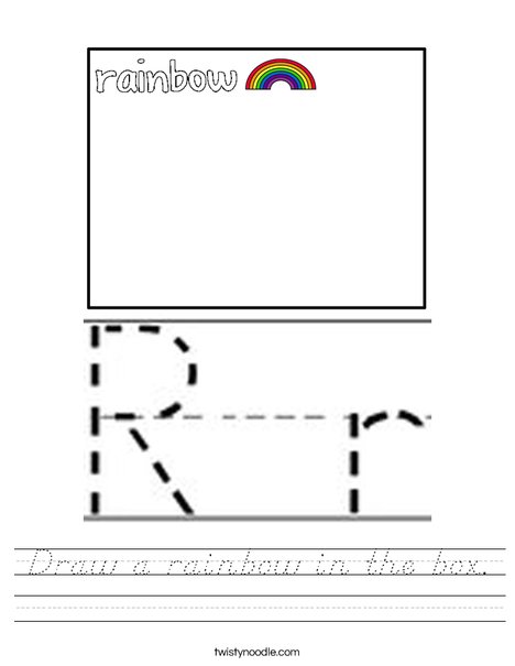 Draw a rainbow in the box. Worksheet