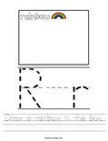 Draw a rainbow in the box. Worksheet