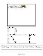 Draw a rainbow in the box Handwriting Sheet