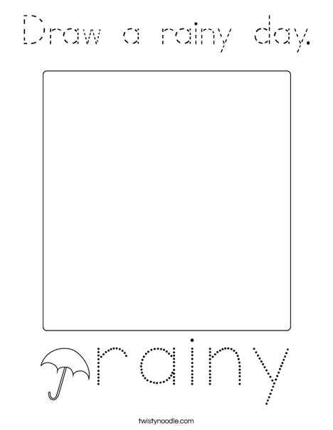 Draw a rainy day. Coloring Page