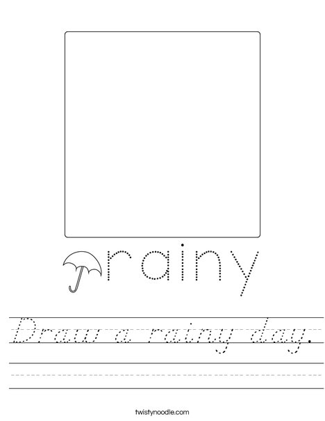 Draw a rainy day. Worksheet