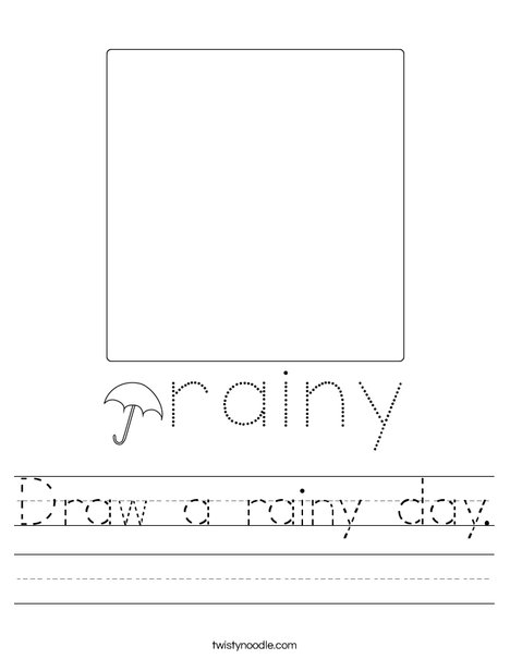 Draw a rainy day. Worksheet