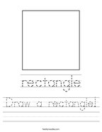 Draw a rectangle Handwriting Sheet