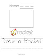 Draw a Rocket Handwriting Sheet