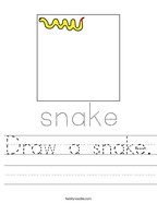 Draw a snake Handwriting Sheet