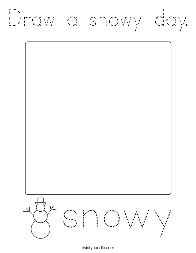 Draw a snowy day. Coloring Page