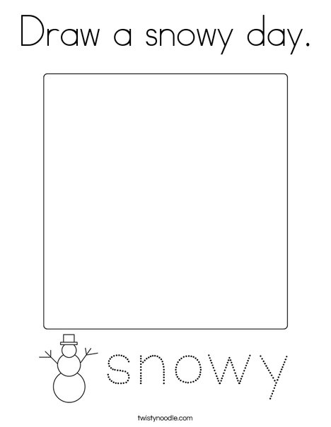 Draw a snowy day. Coloring Page