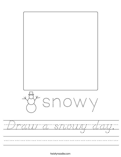 Draw a snowy day. Worksheet