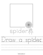 Draw a spider Handwriting Sheet