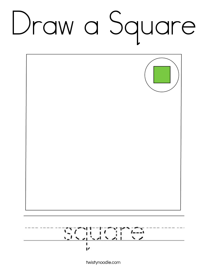 Draw a Square Coloring Page