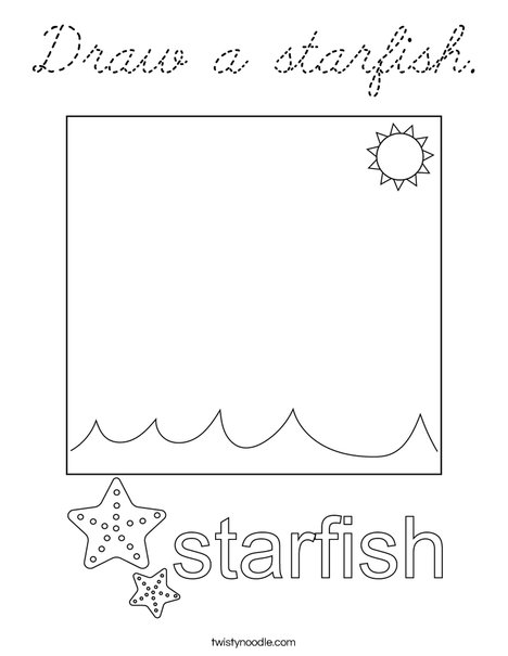 Draw a starfish. Coloring Page