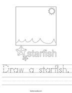 Draw a starfish Handwriting Sheet