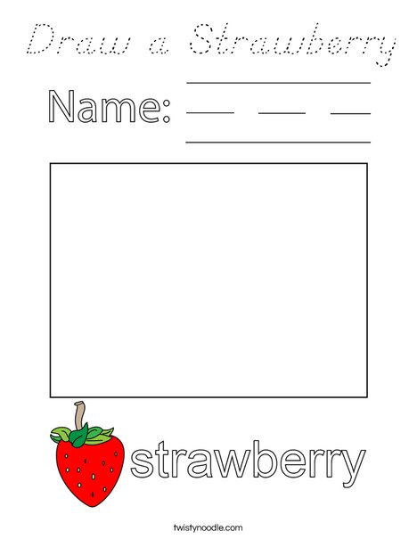 Draw a Strawberry Coloring Page