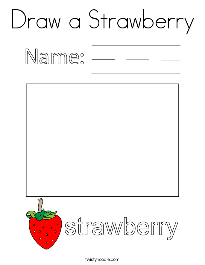 Draw a Strawberry Coloring Page