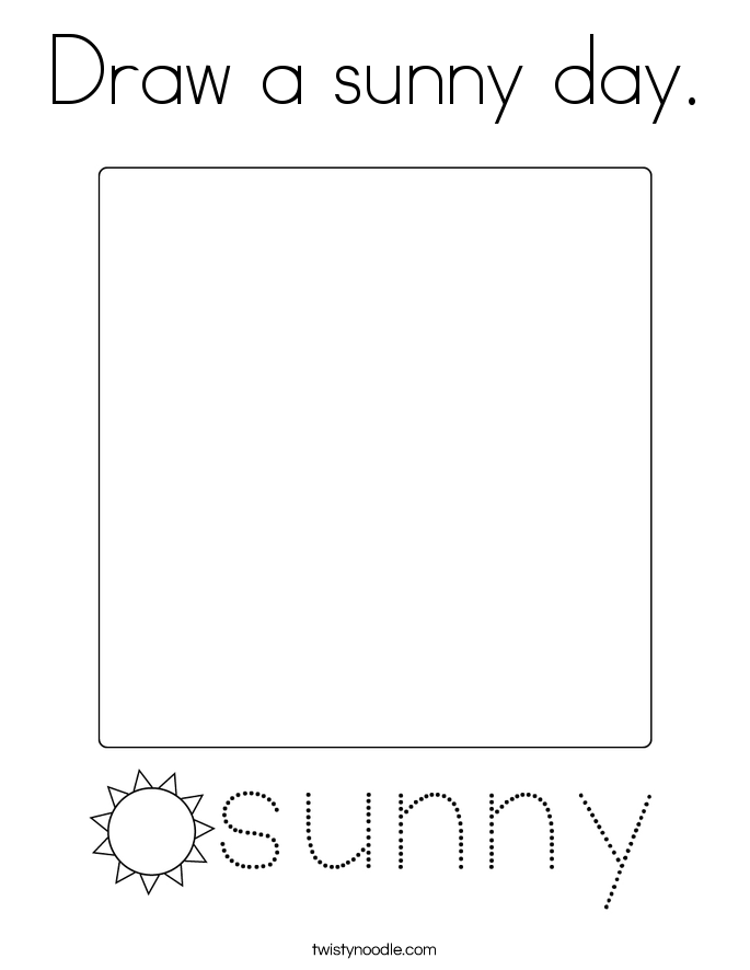 Draw a sunny day Coloring Page - Twisty Noodle