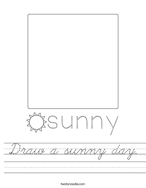 Draw a sunny day. Worksheet