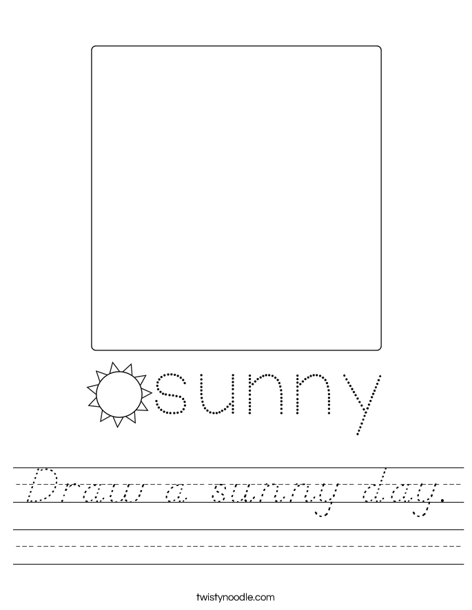 Draw a sunny day. Worksheet
