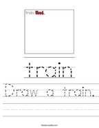 Draw a train Handwriting Sheet