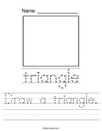Draw a triangle Handwriting Sheet