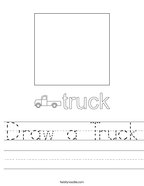Draw a Truck Handwriting Sheet