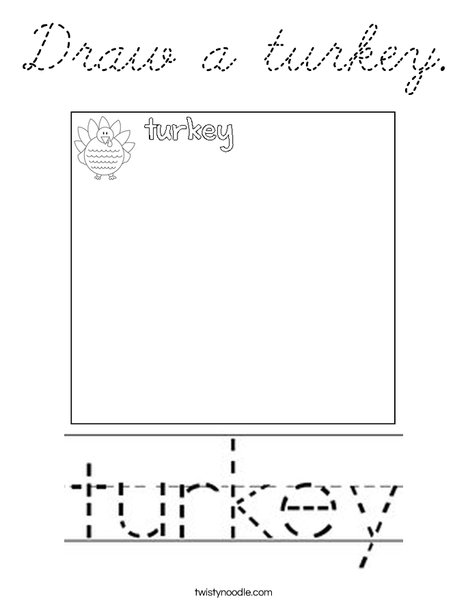 Draw a turkey. Coloring Page