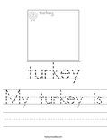 My turkey is Worksheet