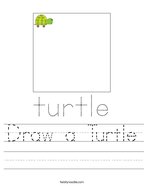Draw a Turtle Handwriting Sheet