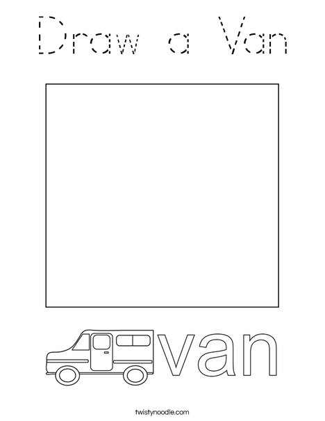 Draw a Van Coloring Page
