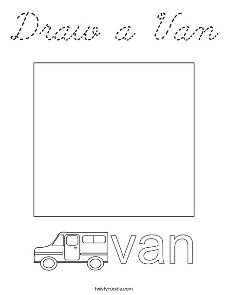 Draw a Van Coloring Page