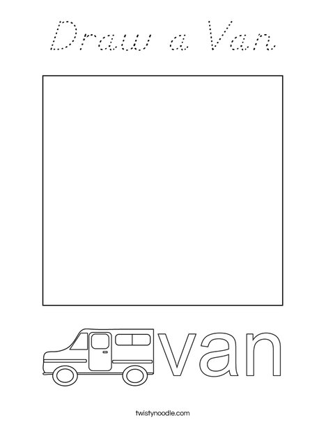 Draw a Van Coloring Page