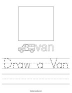 Draw a Van Handwriting Sheet