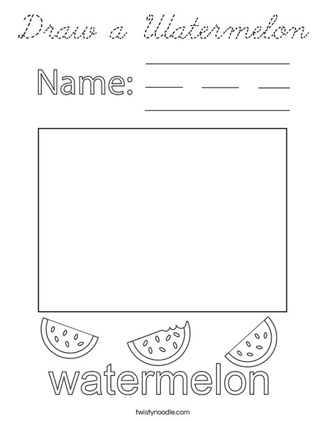 Draw a Watermelon Coloring Page