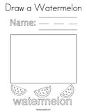 Draw a Watermelon Coloring Page