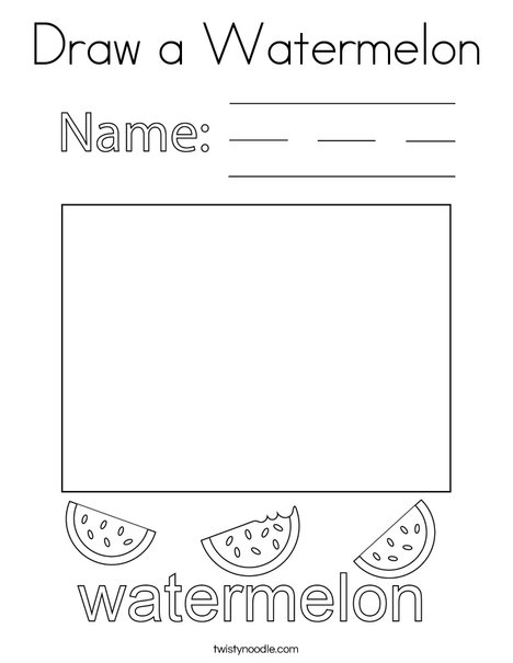Draw a Watermelon Coloring Page