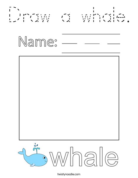 Draw a Whale Coloring Page