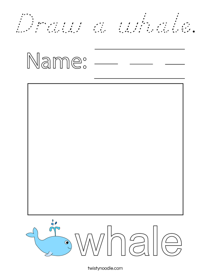 Draw a whale. Coloring Page