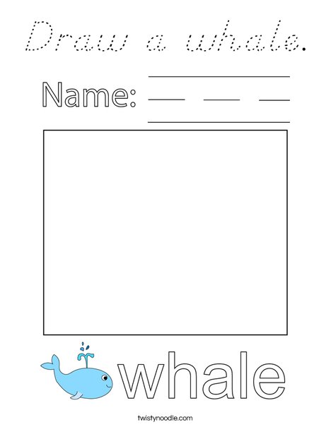 Draw a Whale Coloring Page